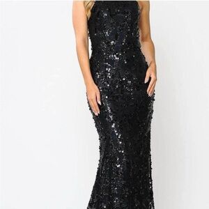 Ed Young Elegant Black Sequin
Evening Gown XL